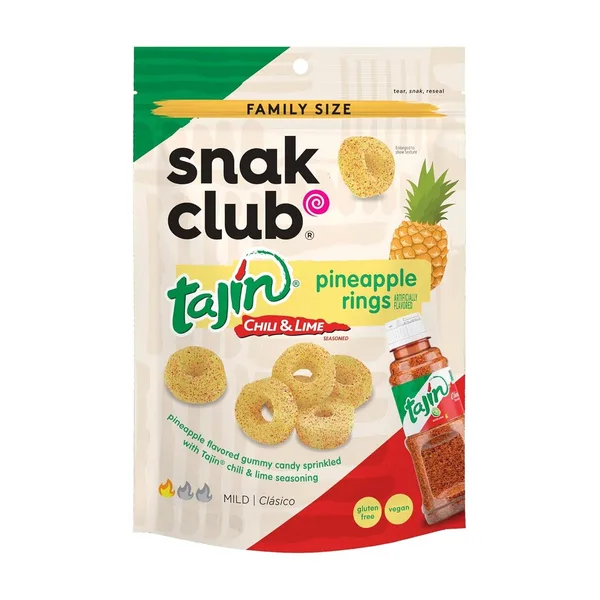 CANDY SNAK CLUB 64 GR TAJIN PINEAPPLE RINGS | 12 x 64g