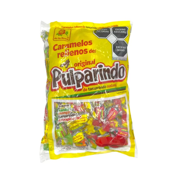 CANDY DE LA ROSA 100 x 5 GR PULPARINDO PASTILLAS CARAMELO RELLENO