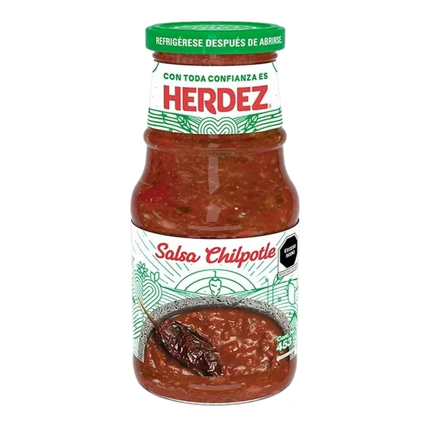 SALSA HERDEZ 453 GR CHIPOTLE GLASS | 12 x 453g