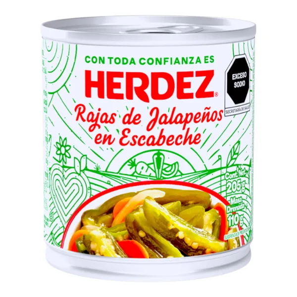 CHILE HERDEZ 205 GR JALAPENO RAJAS | 24 x 205g