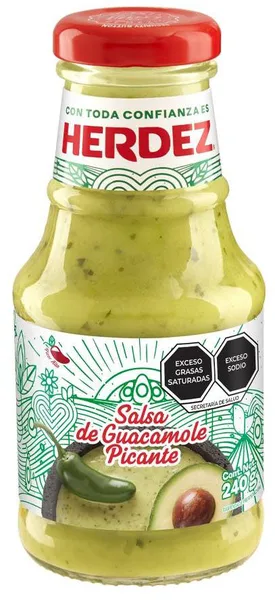 SALSA HERDEZ 240 GR SALSA GUACAMOLE PICANTE GLASS (12 UN) | 12 x 240g