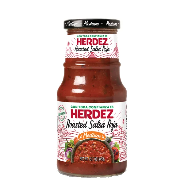 SALSA HERDEZ 445 GR SALSA ROJA ROASTED GLASS | 12 x 445g