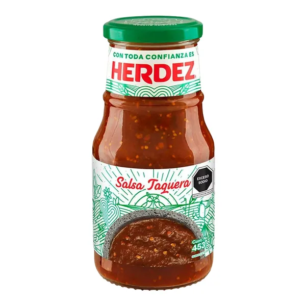 SALSA HERDEZ 453 GR SALSA TAQUERA GLASS | 12 x 453g