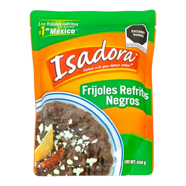 FRIJO ISADORA 430 GR FRIJOLES NEGROS REFRITOS POUCH | 24 x 430g