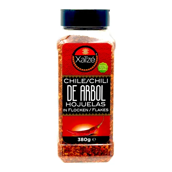 CHILE XATZE 380 GR CHILE ARBOL HOJUELAS
