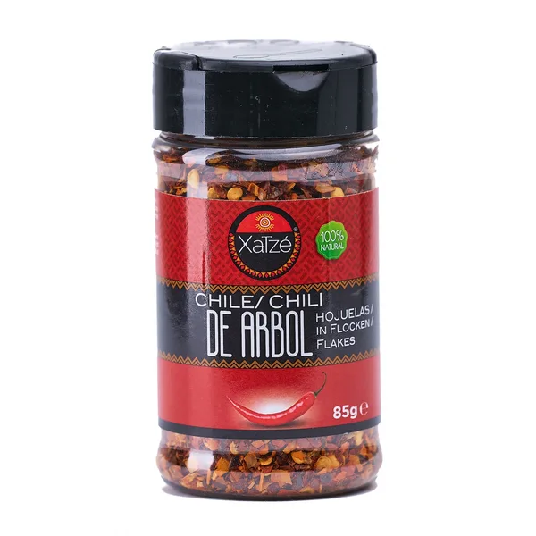CHILE XATZE 85 GR CHILE ARBOL HOJUELAS | 8 x 85g
